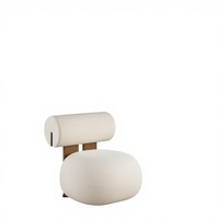 Fauteuil simple moderne nordique en bois massif durable pour salon ou chambre à coucher – Mobilier de maison