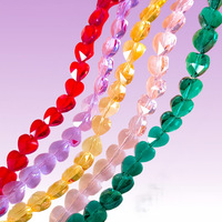 Perles en verre facettées en forme de cœur, 10 mm, 14 mm, 100 pièces, trou droit, pour bracelets et accessoires vestimentaires