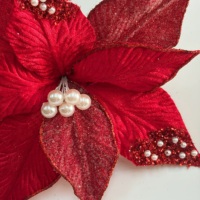 Décorations de Noël en poinsettia de taille et couleur personnalisées, décorations de Noël d'intérieur, fleurs artificielles, fleurs de Noël, fleurs de cérémonie