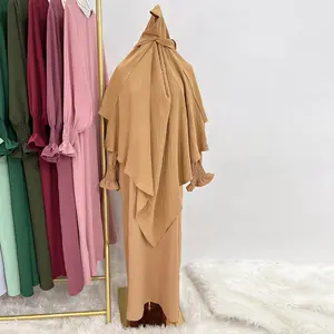Limanying Islamic Kleding Vrouwen Bescheiden Jurk Fancy Dubai 2023 Tweedelige Abaya Met Khimar Hijab Malaysia Jilbab Indonesia