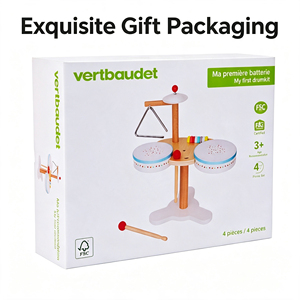 Juguete Sensorial Montessori de Madera <span class=keywords><strong>para</strong></span> Niños en Edad Preescolar, Juego de Percusión de 8 Piezas con 6 Tambores, Gran Venta - Product Image 6