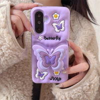 Étui de téléphone papillon 3D Kawaii pour Samsung A26 A36 A56 A16 A17 A14 A15 A25 S22ultra S23ultra S24ultra S25ultra