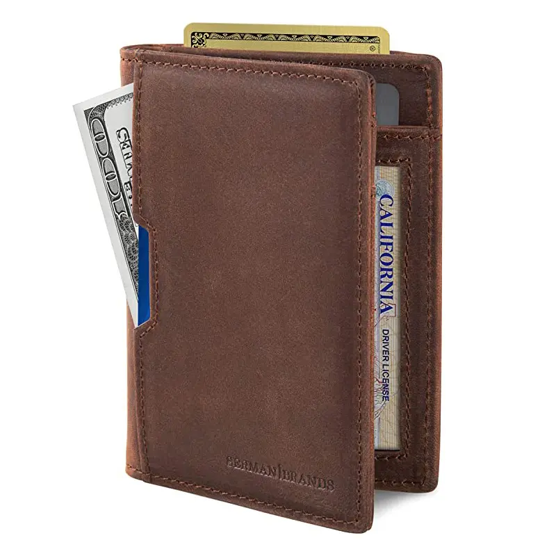 Wallets for Men Slim Mens leather RFID Blocking Minimalist Card Front Pocket Bifold Travel Thin