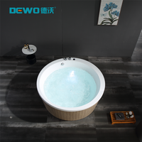 Baignoire de relaxation moderne et silencieuse pour salle de bain, ronde, avec lumières colorées à bulles et fonction eau chaude pour une expérience de bain apaisante, hauteur de plongeon 1,7 m