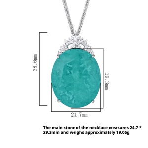 Collier pendentif ovale en cuivre imitation jade de haute qualité, élégant et écologique, 25*30mm, pour femme, idéal pour les occasions décontractées et le bureau - Product Image 6