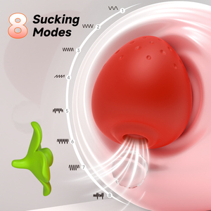 S-Hande Premium 8 Frekanslı Sevimli Çilek Şeklinde Klitoris Emici Vibratör Kadınlar İçin Seks Oyuncağı - Product Image 2