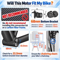 Kit de conversion de vélo électrique avec moteur central 250W 350W 500W 750W 1000W et écran couleur, en stock UE/US