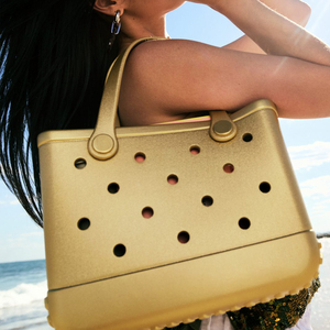 Bolsa de Mano Personalizada de EVA con Impresión UV, Bolsa de Playa de EVA con Patrón de Agujeros Dorados, Color Personalizado, Múltiples Tamaños, Venta al por Mayor para Tiendas Minoristas - Product Image 2