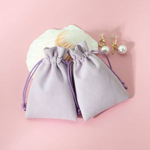 Sac à bijoux en microfibre avec cordon de serrage, en velours, rectangulaire, 8x10cm, 15x20cm, pour emballage de colliers et pendentifs, emballage de vente - Product Image 4