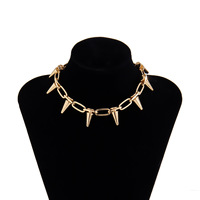 Collier rétro transfrontalier Europe-Amérique, collier punk exagéré et personnalisé, collier à clous, collier balle