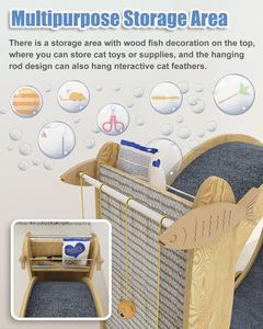 ล้อออกกำลังกายแมวขนาดใหญ่พร้อมที่เกาและเก็บ-ล้อออกกำลังกายในร่มขนาด40นิ้วสำหรับแมววิ่ง - Product Image 4