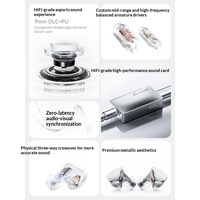 MelGeek RADA 3 1DD 2BA Tri Driver In-Ear DAC Set Kartu Suara 7.1 Surround 10 Band EQ 0.78Mm 2Pin Kabel Dapat Dilepas Earphone Gaming