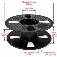Bobine de filament d'impression 3D vide réutilisable de 200 mm, support de bobine en plastique pour filament PLA PETG ABS, OEM ODM, fourni par l'usine