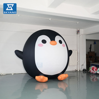 Modèle de mascotte géante gonflable personnalisée en forme de pingouin de dessin animé pour la campagne extérieure SeaWorld et l'affichage événementiel