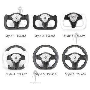 Carbon Fiber Yoke Steering Wheel for <strong>Tesla</strong> <strong>Model</strong> 3 Y 2017 2018 2019 2020 2021 2022 Custom Leather - Product Image 2