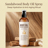 Formule d'huile de soin corporel relaxant de nuit à base de plantes, logo personnalisé, huile corporelle au bois de santal, spray corporel, coffret cadeau