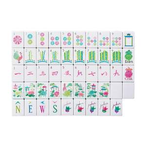Tuiles de Mahjong américaines en acrylique à 4 couches, imprimé léopard, portables, vente en gros - Product Image 1