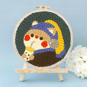 Kit de broderie en tissu de coton fait main pour adultes et enfants XIXI avec fil en polyester, aiguille à poinçonner, point de croix - Product Image 4