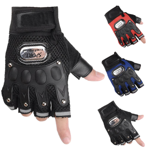 Gants tactiques en cuir respirant pour l'hiver, demi-doigts, pour moto et cyclisme, unisexe, légers, pour les sports de plein air - Product Image 1