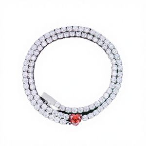 กำไลข้อมือหรูหราประดับจี้เงินแท้ 925 ชุบแพลตตินั่ม/ทองคำ พร้อมสร้อยคอรูปใบโคลเวอร์สี่แฉกประดับมอสซาไนต์ - Product Image 4