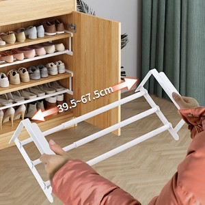 Kitchen Storage Cabinet Organizer With Extendable Shelf For Pantry And Cooking Tools White And Black 1 <b>Layer</b> Multi Function - Product Image 3