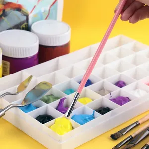 <span class=keywords><strong>Caja</strong></span> de pigmentos de plástico <span class=keywords><strong>para</strong></span> <span class=keywords><strong>acuarelas</strong></span>, <span class=keywords><strong>caja</strong></span> de paleta de colores transparente cuadrada con tapa abatible, 24/36/48 celdas, 1 unidad - Product Image 2