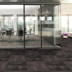 Azulejos de alfombra de nailon PP acolchados lavables para pisos de oficina con patrón geométrico - Product Image 6