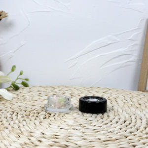 Récipient à concentré vide petit pot en verre blanc rond avec couvercle CR - Product Image 3