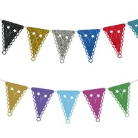 Divertido Banner Triangular de Plástico de Colores Brillantes para Fiestas, Decoración Reutilizable y Portátil para Graduación, Año Nuevo