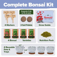 Kit de Bonsaï 4 Variétés Très Demandé avec Kit de Démarrage en Pulpe de Papier Premium – Décoration Écologique pour la Maison, Cadeau Idéal pour les Jardiniers