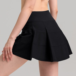 Rok tenis dua potong untuk wanita, rok tenis olahraga Yoga saku samping, Rok bawah kebugaran pinggang tinggi ramping - Product Image 6