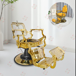 Mobili per parrucchieri: struttura per sedia da barbiere in oro e accessori per sedia da barbiere reclinabile - Product Image 1