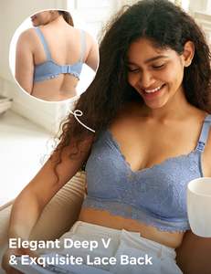 Soutien-gorge <span class=keywords><strong>d</strong></span>'<span class=keywords><strong>allaitement</strong></span> amovible à col en V, anti-fuite, personnalisé, antibactérien et confortable, lingerie de maternité – Vente directe usine - Product Image 4