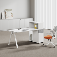 Bureau d'ordinateur automatique moderne en bois avec chaise, poste de travail combiné pour le bureau et la maison