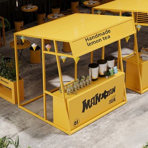 Design moderne Fer Art Extérieur Étal de Nourriture Chariot Commercial Rue <span class=keywords><strong>Mobile</strong></span> Marché de Nuit Étagère Présentoir Comptoirs de Réception - Product Image 3