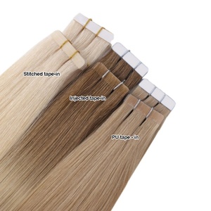 Vente directe usine : Extensions de cheveux Remy double tirage, naturels, vierges, ultra-lisses, à bandes adhésives - Product Image 6