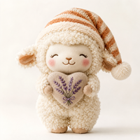 Peluche Mouton Micro-ondable Personnalisée avec Poids, Adorable Agneau en Peluche avec Coussin Cœur, Douce et Confortable, Poupée Chauffante en Peluche, Cadeau pour Enfants