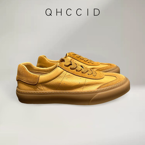 QHCCID Zapatillas retro transpirables de cuero genuino con suela de goma de tacón bajo, zapatos informales para caminar, uso diario - Product Image 4