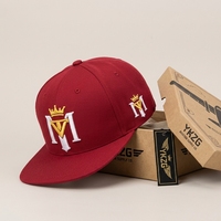 Casquette Snapback de Luxe Rouge Oxford à Logo Personnalisé, Broderie 3D Couronne, Visière Plate, Haute Qualité, Streetwear, Réglable, Style Baseball
