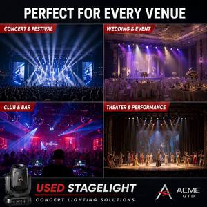 Luz de Escenario Usada Stagelight ACME GTD LED Beam Moving Head, Iluminación para Conciertos DMX512, Luz de Escenario Reacondicionada con 1 Año de Garantía - Product Image 4