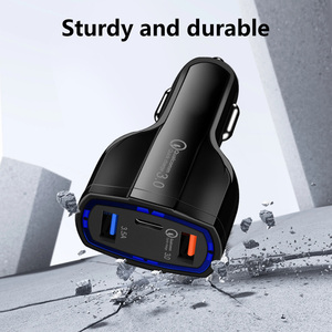 เครื่องชาร์จในรถยนต์แบบสามพอร์ต USB ที่ชาร์จสมาร์ทโฟนเครื่องบันทึก GPS ที่ชาร์จในรถแบบเร็ว - Product Image 4