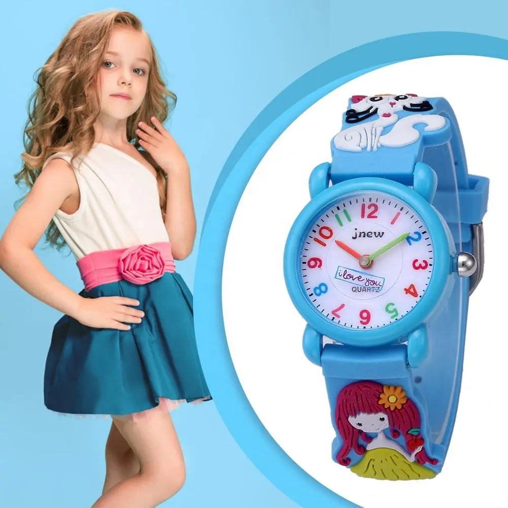 Reloj de muñeca de plástico con dibujos animados para niñas, pulsera de mano impermeable con personajes personalizados, a precio pequeño