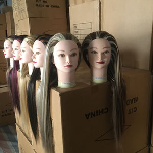 Têtes d'entraînement <span class=keywords><strong>tête</strong></span> de Mannequin blonde Extra longue avec cheveux pour pratique maquillage coiffure Mannequin poupées <span class=keywords><strong>tête</strong></span> de coiffure - Product Image 5