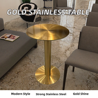 Table d'appoint/finale moderne en acier inoxydable, support rond commercial pour pédicure, doré, pour salon de beauté, mobilier de salon, maison, hôtel
