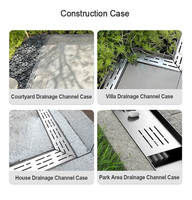 Drain linéaire moderne pour cuisine, salle de bain et extérieur, en acier inoxydable 304/316, en forme de U, anti-corrosion, haute résistance, facile à nettoyer