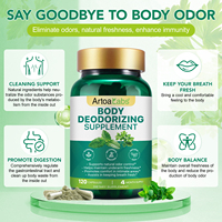 Suplemento Desodorante Corporal ArtoaLabs para el Control Natural del Olor, Desodorante Corporal Completo Vegano, Cápsulas Desodorantes de Clorofila para Adultos