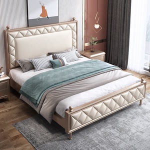 Meubles de chambre à coucher <span class=keywords><strong>en</strong></span> <span class=keywords><strong>bois</strong></span> de chêne massif, nouveau design, style américain, cadre de reine antique, design <span class=keywords><strong>moderne</strong></span>, avec rangement, <span class=keywords><strong>2020</strong></span> - Product Image 2