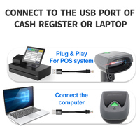 Lector de Códigos de Barras QR para Pagos Móviles GTCODESTAR X-760E, USB con Cable, Portátil, Escáner de Códigos de Barras QR 1D 2D para Tabletas Android