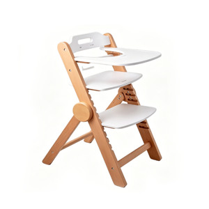 Chaise haute pour bébé réglable en hauteur, chaise haute pour enfants, chaise haute pliable en bois avec repose-pieds pour bébés et tout-petits - Product Image 1