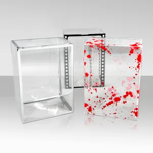 Logo personnalisé 4 pouces jouet anti-pop impression rouge protecteurs sanglants PET boîte en plastique transparent pour jouet Funko